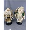 Image 2 : 3 Table/Mantle Top Santas Dressed In Gold w/Porcelain Hand & Heads . All Approx. 16" H