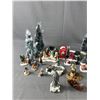 Image 2 : Lot Of Village Accessories - People, Animals, Topiaries, Trees & More