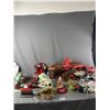 Image 1 : Large Lot Of Christmas Décor - Village Lights, Buildings,Snowflakes, Mesh Fabric & More