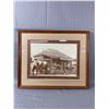 Image 2 : 2 Wood Framed Pictures Approx. 17 1/2" x 21 1/2" - Judge Roy Bean & Dance House. NO SHIPPING