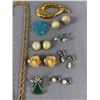 Image 2 : Signed Vtg Jewelry Lot: Sarah Cov 45" Chain Necklace, Monet Hammared Brooch, Coro, Mexico Turquoise 