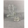 Image 2 : Vintage Libby Canada Glass Cowboy Boot. A&W Mini Mug, & Barrel Mugs w/Tray