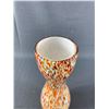 Image 2 : Vintage Orange Speckled Glass Vase. Approx. 12" H