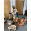 Image 8 : Vintage Nativity Set. Large Size. Made By Artistic Latex Form Co. NY. Tallest is 28"