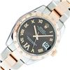 Image 1 : Rolex Midsize 2T Rose Gold & Steel Chocolate Roman Diamond Datejust 31MM