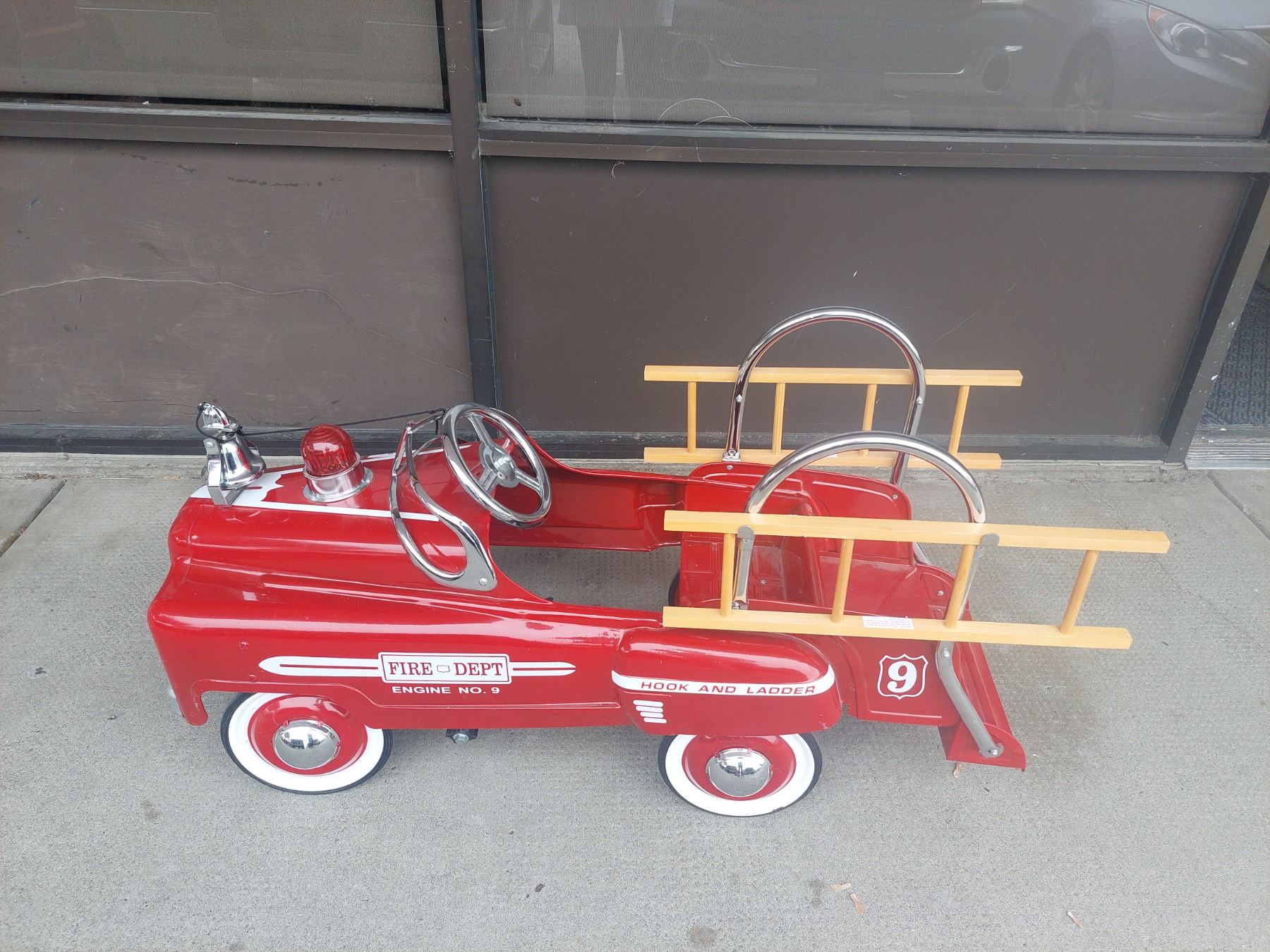 Beautiful Fire Truck Pedal Car, Engine no.9 with ladders approx 42" long