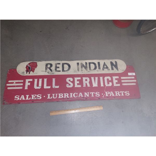 Custom Red Indian full service wood sign 48"