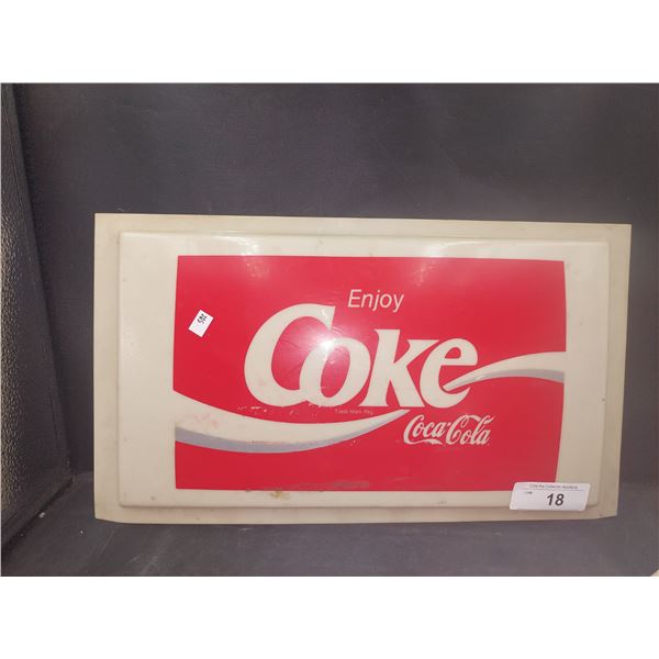 Set of 4 vintage Coke signs for coolers/machines