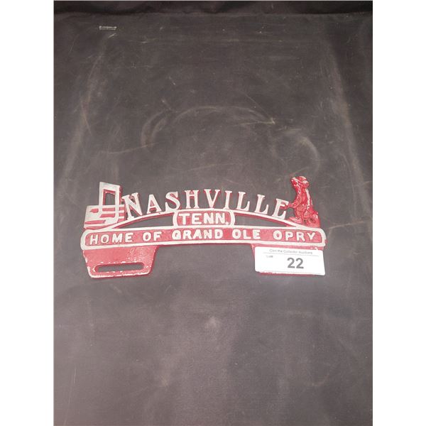 Nice reproduction Nashville plate topper