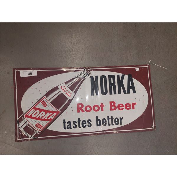 Vintage tin tacker, Norka Root Beer, Rare!