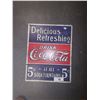 Image 1 : Pair of Reproduction Tin signs, Coke and Chevrolet