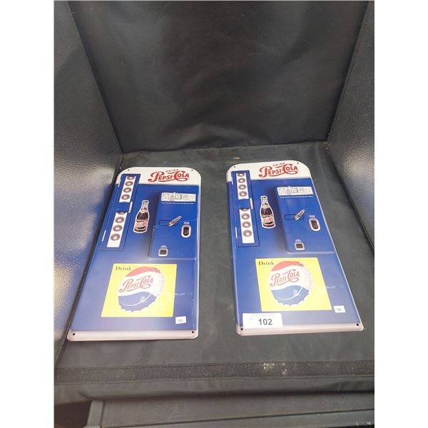 Pair Of reproduction pepsi signs
