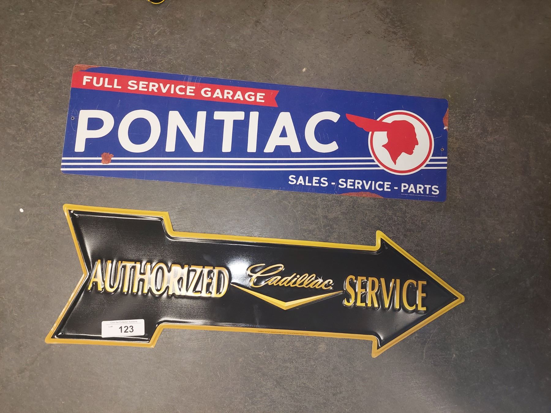 Reproduction Auto Signs Pair OF Reproduction Signs