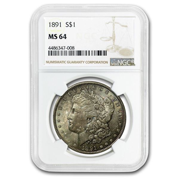 1891 Morgan Dollar MS-64 NGC