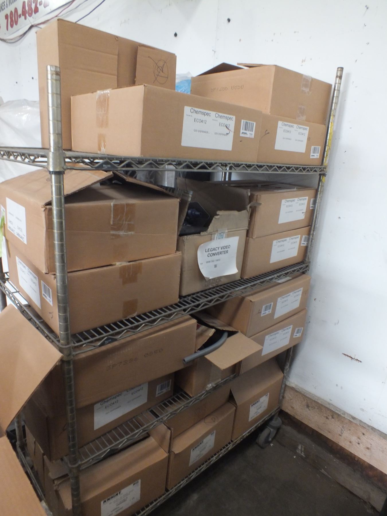 Chemical Dispensers & Stainless Steel Rack On wheels