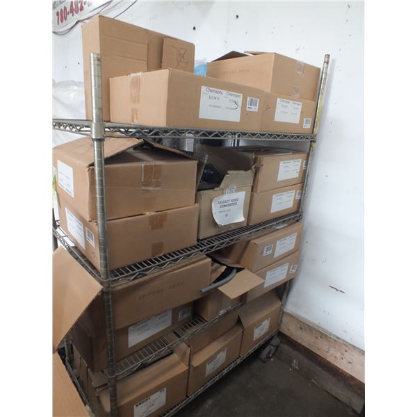 Chemical Dispensers & Stainless Steel Rack On wheels