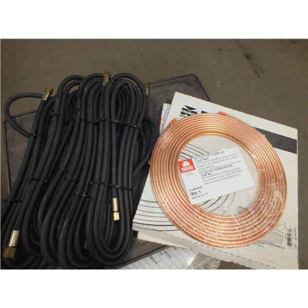7 Gas Hose's & 2 Rings Of Copper Coil