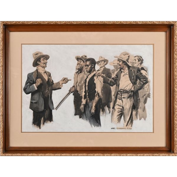 James Montgomery Flagg "The Posse" Watercolor