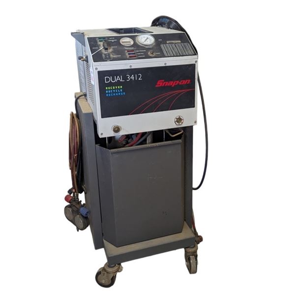Snap On R12 Machine Snap-On Dual 3412 A/C Refrigerant Recovery Unit