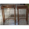Image 1 : 2 Painted Burl Wood End Tables