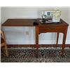 Image 1 : Singer Sewing Machine In Cabinet