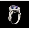Image 4 : 14KT White Gold 3.21 ctw Tanzanite and Diamond Ring