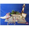 Image 1 : NEW STOCK: Combo Décor Group ~ Wood Box "HomeMade Reindeer Treats"; Serendipity Candles (2); Placema