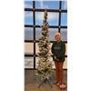 Image 1 : NEW STOCK : NOMA 7ft Bennett Pre-Lit Flocked Color-Changing Pencil Tree (Complete description on box