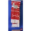 Image 1 : NEW STOCK: "Love Lives Here" Plush Jacquard with Tassels (50" x 60") Inspirational Quote Blanket "Me