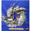 Image 1 : NEW STOCK: Frosted/Pine Cone Wreath (18") (SEE PICS!) (This LOT is NEW STOCK ~ STORE DISPERSAL)