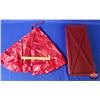 Image 1 : NEW STOCK: Wood Tree Surround & Tree Skirt (Red/Burgundy) (Surround Measures: 10"H x 24"W x 24"D) (S