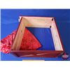 Image 3 : NEW STOCK: Wood Tree Surround & Tree Skirt (Red/Burgundy) (Surround Measures: 10"H x 24"W x 24"D) (S