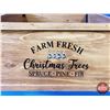 Image 2 : NEW STOCK: Wood Christmas Tree Surround "Farm Fresh Christmas Trees" & Tree Skirt (Red/Burgundy) (Se