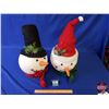 Image 1 : NEW STOCK: Snowman Heads - Table Top Décor (2) (Both Measures: 19"H) (SEE PICS!) (This LOT is NEW ST