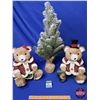 Image 1 : NEW STOCK: Christmas Bears (2) & Table Top Burlap Base Christmas Tree (Tree Measures: 24"H) (SEE PIC