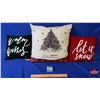 Image 1 : NEW STOCK: Holiday Throw Pillows (3) - Warm Wishes - Let It Snow - Merry Christmas (SEE PICS!) (This