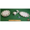 Image 1 : Guest Consignor : Vintage ~ Christmas Fine China (8 pcs) (Serving Platter; Cream & Sugar; Plates) (S