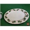 Image 4 : Guest Consignor : Vintage ~ Christmas Fine China (8 pcs) (Serving Platter; Cream & Sugar; Plates) (S