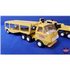 Image 2 : Tonka Toy Group (5) : Variety Car / Equipment Haulers & Crawler (Low Boy Truck & Trailer Measures: 2