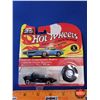 Image 4 : HOT WHEELS & GOLDEN WHEEL Group (8): - (7) Variety Hot Wheels Cars w/Matching Collector Buttons - (1