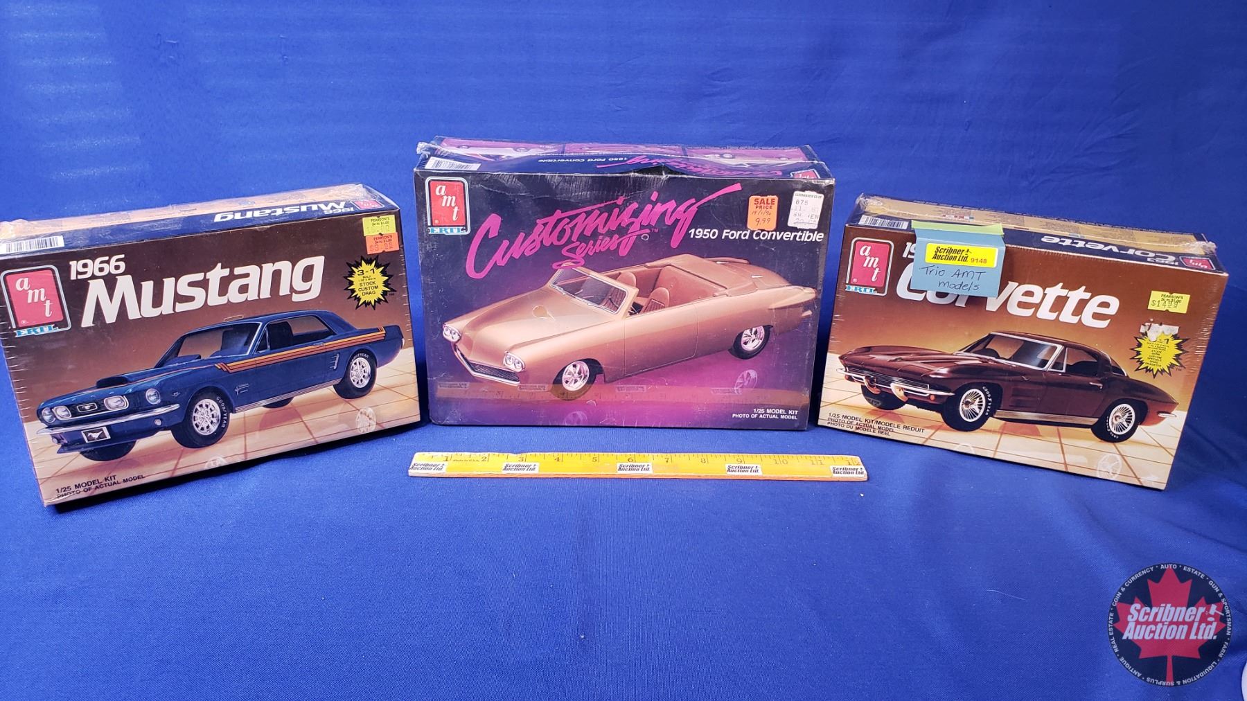 MODEL KITS (3) amt ERTL : - 1966 Mustang - 1950 Ford Convertible - 1963 ...