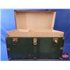 Image 2 : Steamer Trunk (Green) (Has Upper Tray) (19"H x 34-1/4"W x 18-1/2"D) (SEE PICS!)