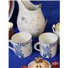 Image 14 : Collector Combo: Tea Cups/Saucers (Incl. "Made in Occupied Japan"); S& P; Cups; Enamel Pitcher; Tin;