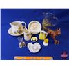 Image 1 : Collector Combo - Vintage China/Glassware: Juice Pitcher; Water Pitcher; Milk/Cream Pitchers (Incl. 