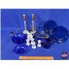 Image 1 : Collector Combo ~ Blue Theme : Shakers; Blue Glass Bowls; Pitcher; Table Lamps; Covered Dish; etc (L