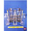 Image 2 : Metal Crate w/Glass Milk Bottles (Crate Measures: 11-1/2"H x 13-1/2"W x 13-1/2"D) (SEE PICS!)