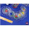 Image 2 : Glassware Grouping : Juice Pitchers; Platter; Snack Plates; Egg Cup (Tallest Pitcher Measures: 9"H) 