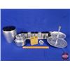 Image 1 : Alum + Kitchenware Group (Shakers; Canister; Serving Tray; Cookie Cutter; etc) (2 Tier Service Measu