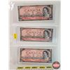 Image 1 : Canada $2 Bills 1954 (3 Sequential *Replacements) : Beattie/Rasminsky # *BB0283152-153-154 (See Pics