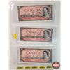 Image 1 : Canada $2 Bills 1954 (3 Sequential *Replacements) : Beattie/Rasminsky # *BB0283152-153-154 (See Pics